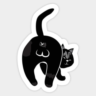 Funny Black Cat Butt Sticker